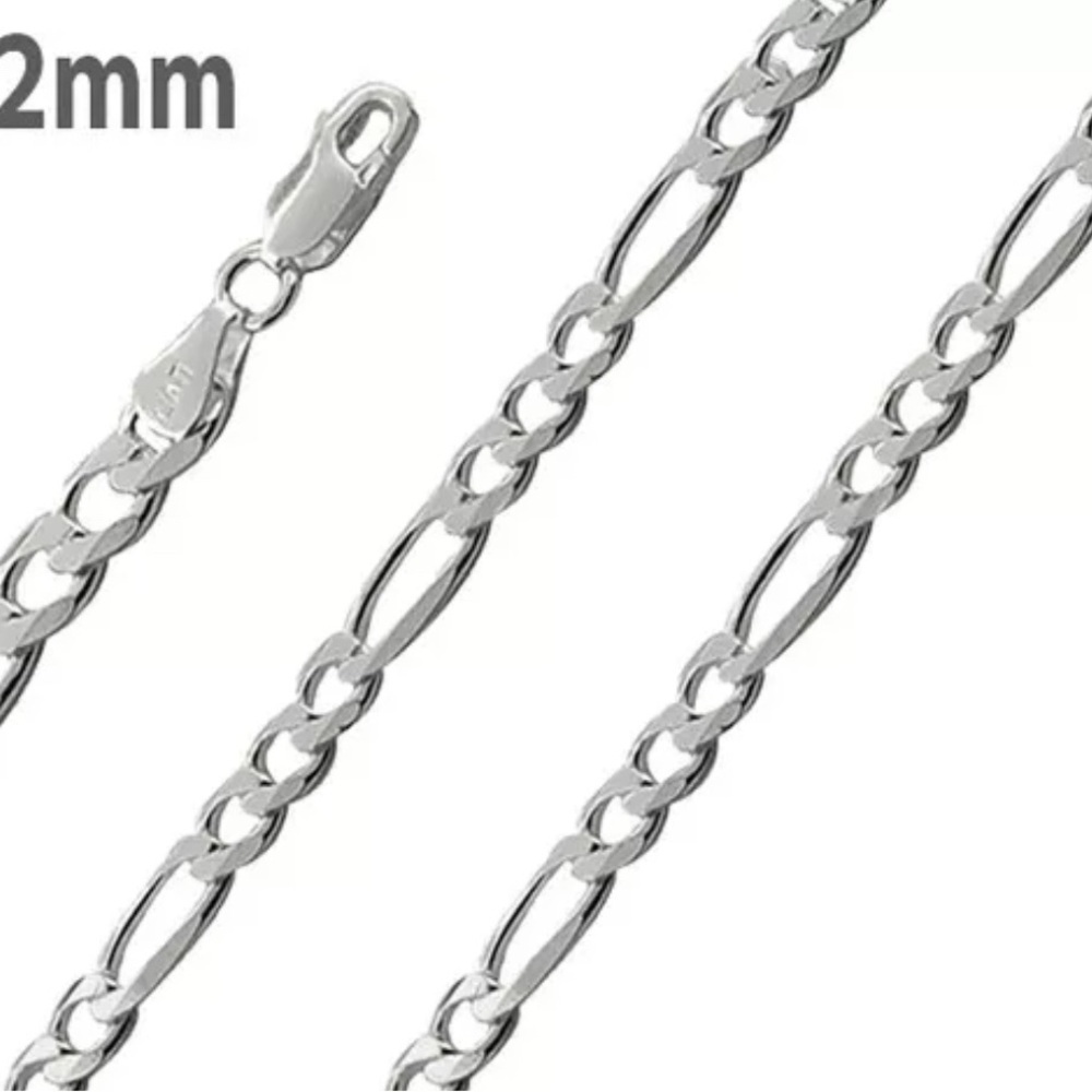 20”- 26” 2.2mm 925 Sterling Silver Figaro Chains Brand New